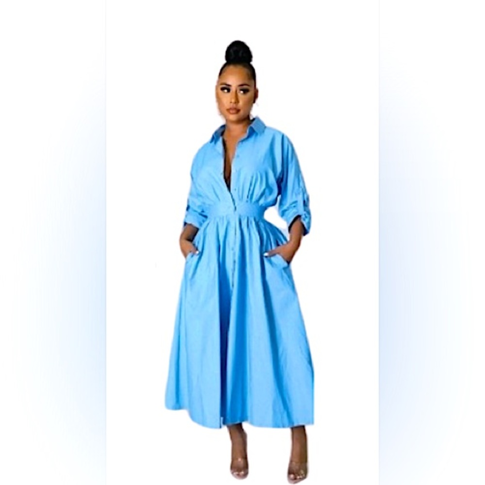 Elegant Blue Maxi Dress